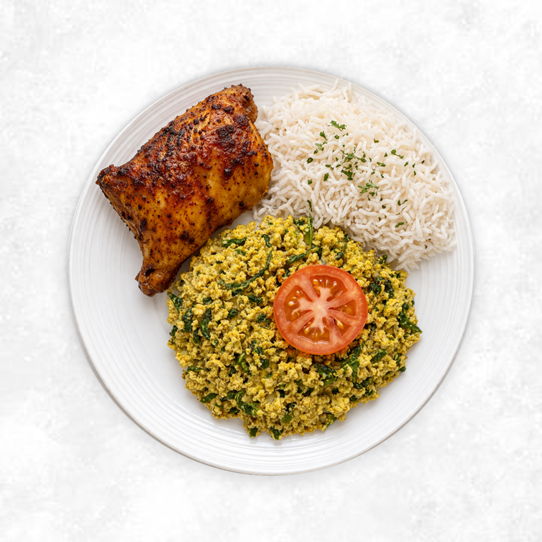 Egusi with Chicken and Rice