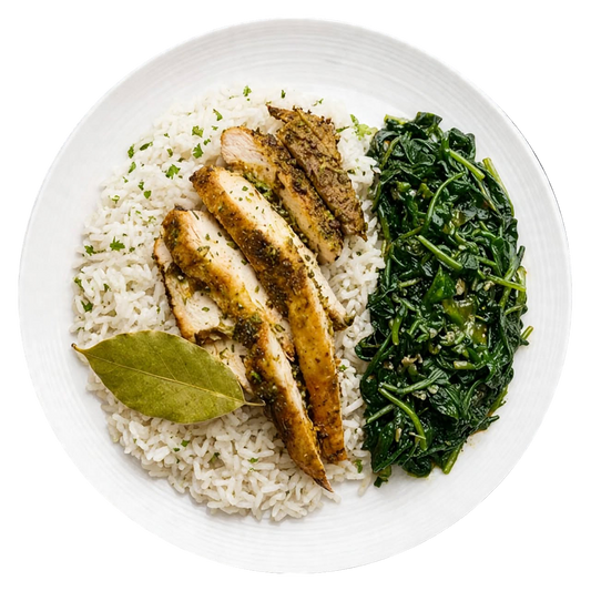 Coconut Rice with Sautéed Vegetables & Chicken