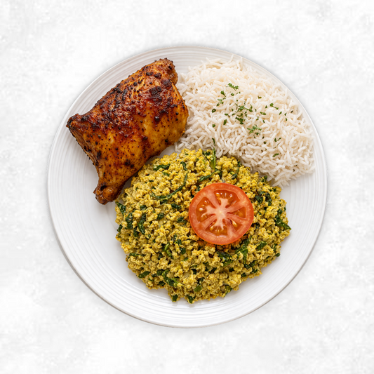 Egusi with Chicken and Rice